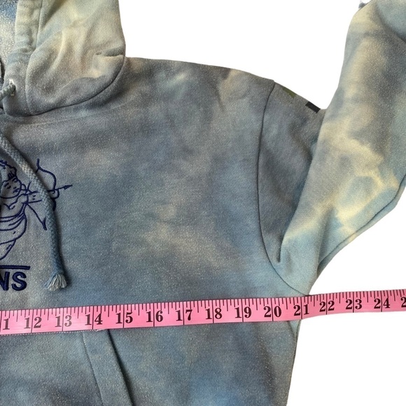 Vans Blue Tie Dyed Cropped Hoodie Sweatshirt with Cupid - Picture 5 of 7
